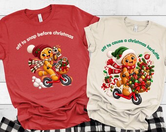 Family Matching Christmas Pajamas, Funny Off To Gingerbread Xmas Tshirt, Matching Group PJ's, X-mas Gift Tees, Office Party Christmas Tee,