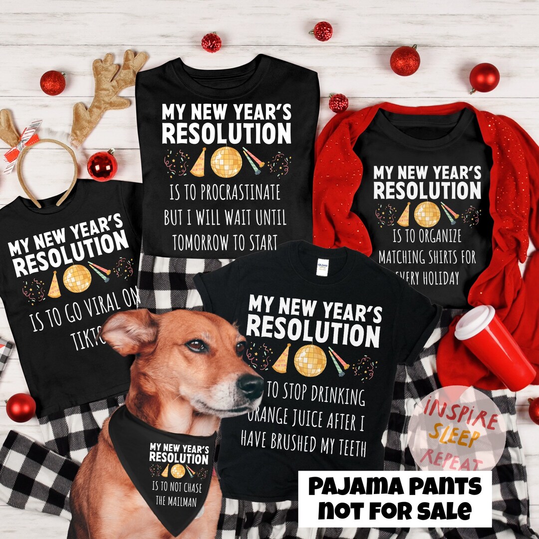 New Years Eve Pajamas, Matching Family New Year Crew Pajamas, Holiday
