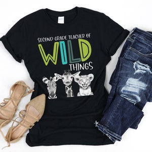 Second Grade Teacher Shirts, Teacher Shirt, Gift for Teacher, Teacher Zoo Shirt, Safari Teacher tshirt, Back to School T-Shirt, Team Tees