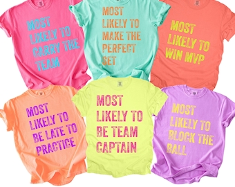 Volleyball Player Shirt, Beach Volleyball Shirt, Most Likely Volleyball Team Tee, Volleyball Player Gift, Comfort Colors Volleyball T-Shirts