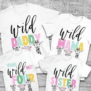 Family Fourever wild shirts, two wild, wild one, Four Ever WIld birthday Shirt, mom and dad wild tshirt, wild party, Safari 4th birthday