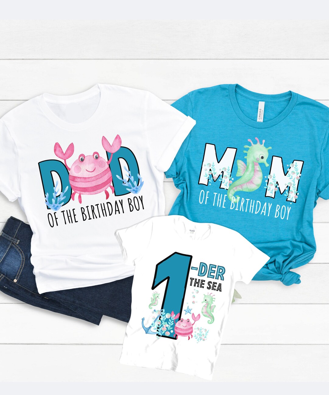 Matching Family Oneder the Sea Shirts, 1st Birthday Boy Shirt, One Year