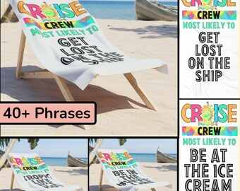 Cruise Ship Towel, Personalized Most Likely To Cruise Towels, Custom Beach Towel, Birthday Vacation Gift, Pool Towel, Cruise Crew Towels