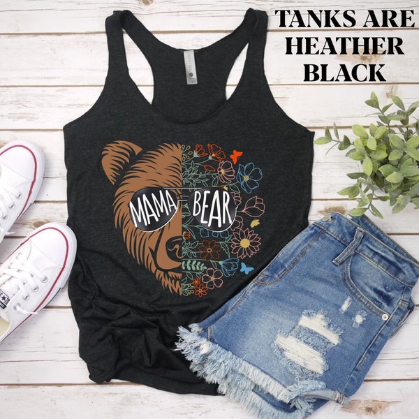 Mama Bear Tank Top, Matching Mommy and Me Racer Back Tank, Mother's Day Gift, Baby Shower Gift, Gift for Mom, Mama and Mini tshirts, Mom Tee