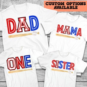 Chemise 1er anniversaire de recrue de l'année, chemise d'anniversaire de baseball recrue, t-shirts d'anniversaire de baseball familial, maman papa de la recrue, tout-petit