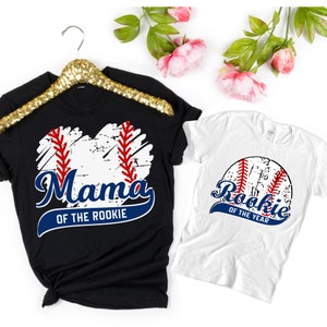 Maman recrue de l'année et mini chemises assorties, chemise de baseball recrue pour le 1er anniversaire, t-shirt de baseball, t-shirt d'anniversaire de maman recrue garçon