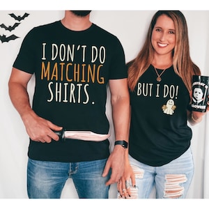 Funny Couples Halloween Shirts, Couple Halloween Shirts, Couple Sweaters, Funny Halloween T-Shirt Matching Halloween TShirts Halloween Party