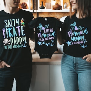 Mermaid Baby Shower Shirts, Under the Sea, Mermaid Party, Mermaid MamaT-Shirt, Pregnancy Announcement TShirts, New Mom gift, Gender Reveal