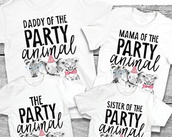 Party Animal Shirt, Zoo Birthday Party Shirts, Cheetah Print, Adult Tshirt, Toddler t-shirt, Safari Animals Birthday, Party Animals t shirt