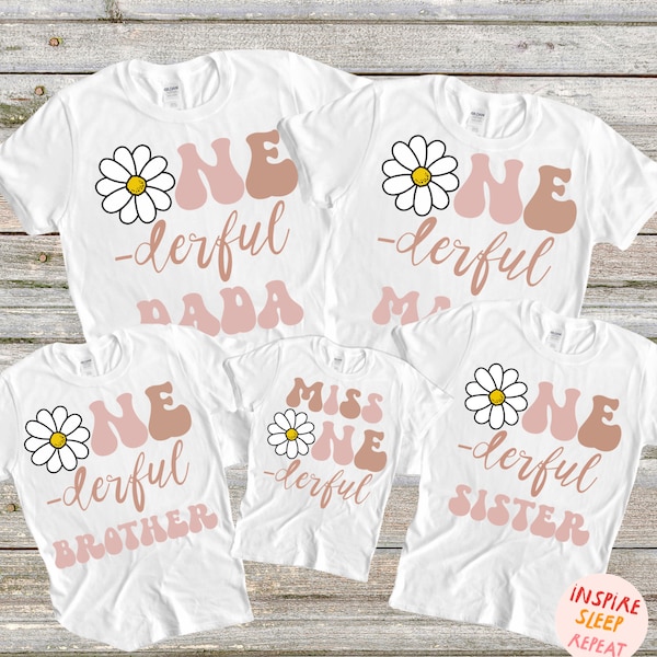 Daisy First Birthday Family Shirts, Little Miss ONEderful Shirt, Daisy Birthday Girls Birthday 1st Birthday Mom Shirt One Daisy Matching Tee