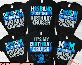 Blue Tie Dye Birthday Cruise Crew Shirt, Birthday Cruise Squad, Family Cruising Birthday, Matching Birthday Cruise Shirt, Custom Birthday