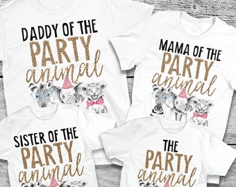 Party Animal Shirt, Zoo Birthday Party Shirts, Cheetah Print, Adult Tshirt, Toddler t-shirt, Safari Animals Birthday, Party Animals t shirt