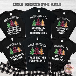 Family Christmas Pajamas, Matching Family Christmas Pajamas Family, Most Likely To, Christmas PJs Family, Family Christmas Shirts, Group