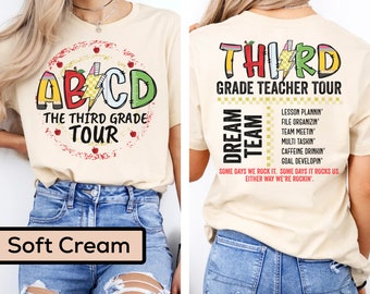 ABCD-shirt, shirt voor leraar 3e leerjaar, shirt voor leraar team, tshirt voor leraar eindejaar, shirt voor leraar 3e leerjaar, T-shirt voor rock dit schooljaar