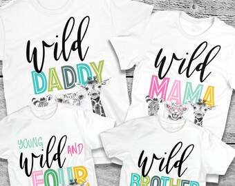 Family Fourever wild shirts, two wild, wild one, Four Ever WIld birthday Shirt, mom and dad wild tshirt, wild party, Safari 4th birthday