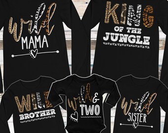 Wild Mama and Wild Dad shirt, Two wild birthday shirts, Wild one birthday shirts, mom and dad birthday shirts, wild and three