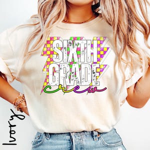 Chemise couleur confort pour professeur, T-shirt pour professeur de 6e année, chemise pour professeur de rentrée scolaire, cadeau pour professeur, chemise Lightning Bolt pour prof de 6e année