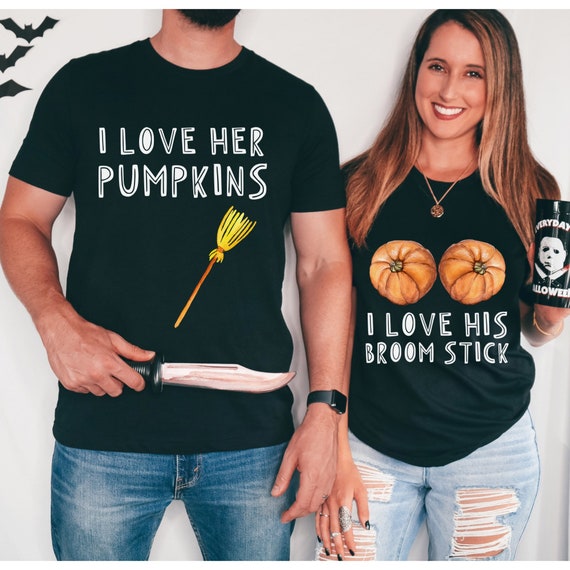 Funny Couples Halloween Shirts, Couple Halloween Shirts, Couple Sweaters, Funny Halloween T-Shirt Matching Halloween TShirts Halloween Party