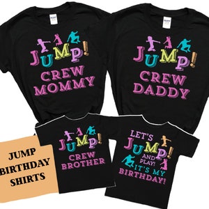 Jump Trampoline Party Shirts, Let&#39;s Jump Party, Girl Bounce Birthday Family Tshirts, Girls Trampoline Birthday Shirt, Bounce House Party