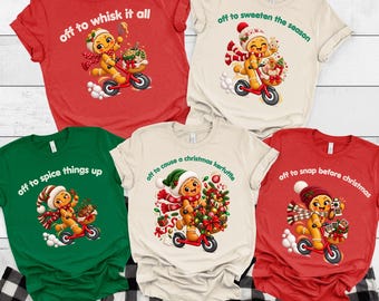 Family Matching Christmas  Shirts, Funny Off To Gingerbread Xmas Tshirt, Matching Group Tees, X-mas Gift Tees, Office Party Christmas Tee,