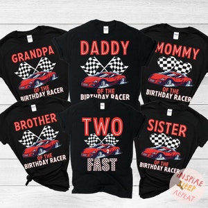 Two Fast Birthday Shirt, Race Car Birthday Shirt, 2nd Birthday Outfit, 2nd Birthday Shirt, Matching Family Birthday Racer Shirt Personalized