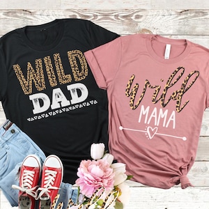 Wild Mama and Wild Dad Shirt, Two Wild Birthday Shirts, Wild One Birthday Shirts, Mom and Dad Birthday Shirts, Wild and Three, Cheetah