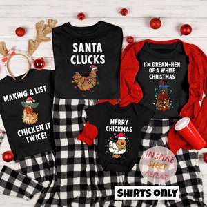 Family Christmas Pajamas, Funny Matching Family Chicken Farm Pajamas, Holiday Pajamas, Christmas PJs Family, Family Christmas Shirts, Group