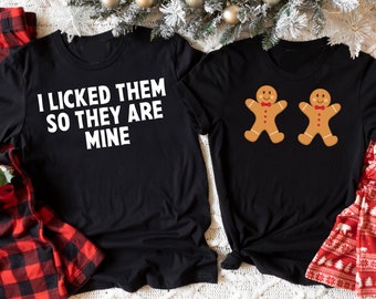 Couples Christmas Shirts, Couple Christmas Pajamas, Couple Sweaters, Gingerbread Matching Christmas TShirts, Funny Ugly Sweater Party Tees