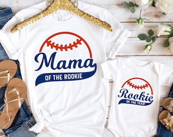 Rookie of the year Mama and Mini Matching Shirts, Rookie Baseball 1st Birthday Shirt, Baseball tee, Mommy of the Rookie Boy Birthday T-Shirt