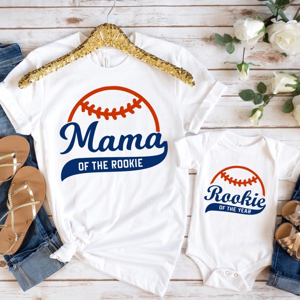 Rookie of the year Mama and Mini Matching Shirts, Rookie Baseball 1st Birthday Shirt, Baseball tee, Mommy of the Rookie Boy Birthday T-Shirt