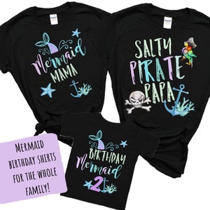 Mermaid Mama, Mermaid Family Shirts Mermaid Birthday Girl Party Birthday Mermaid Sea Matching Custom Matching Mermaid Shirt 2nd Birthday