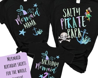 Mermaid Mama, Mermaid Family Shirts Mermaid Birthday Girl Party Birthday Mermaid Sea Matching Custom Matching Mermaid Shirt 2nd Birthday