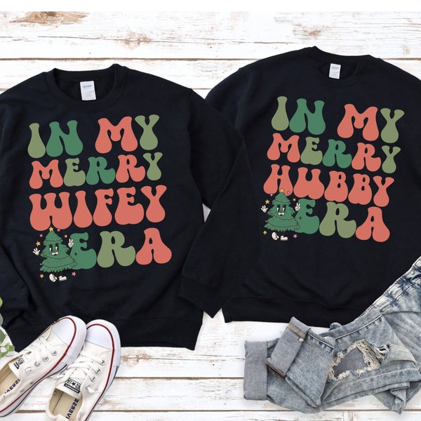 Wife and Hubs Sweatshirts, Christmas Wedding Party Sweater, Honeymoon Shirt, Wedding Shirt, Christmas Just Married Tshirt, Matching Couple