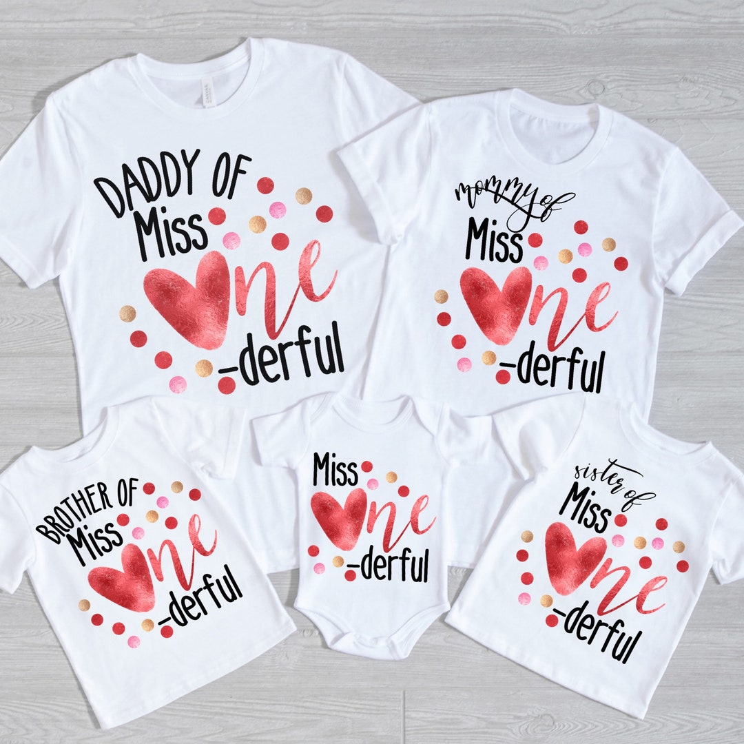 First Birthday Shirt, Valentines Heart Birthday, Family Matching 1st