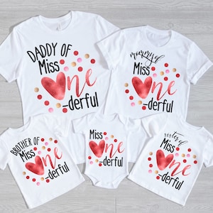 First Birthday Shirt, Valentines Heart Birthday, Family Matching 1st Birthday T-Shirt, Birthday Shirts, First Birthday, Girls, Baby First