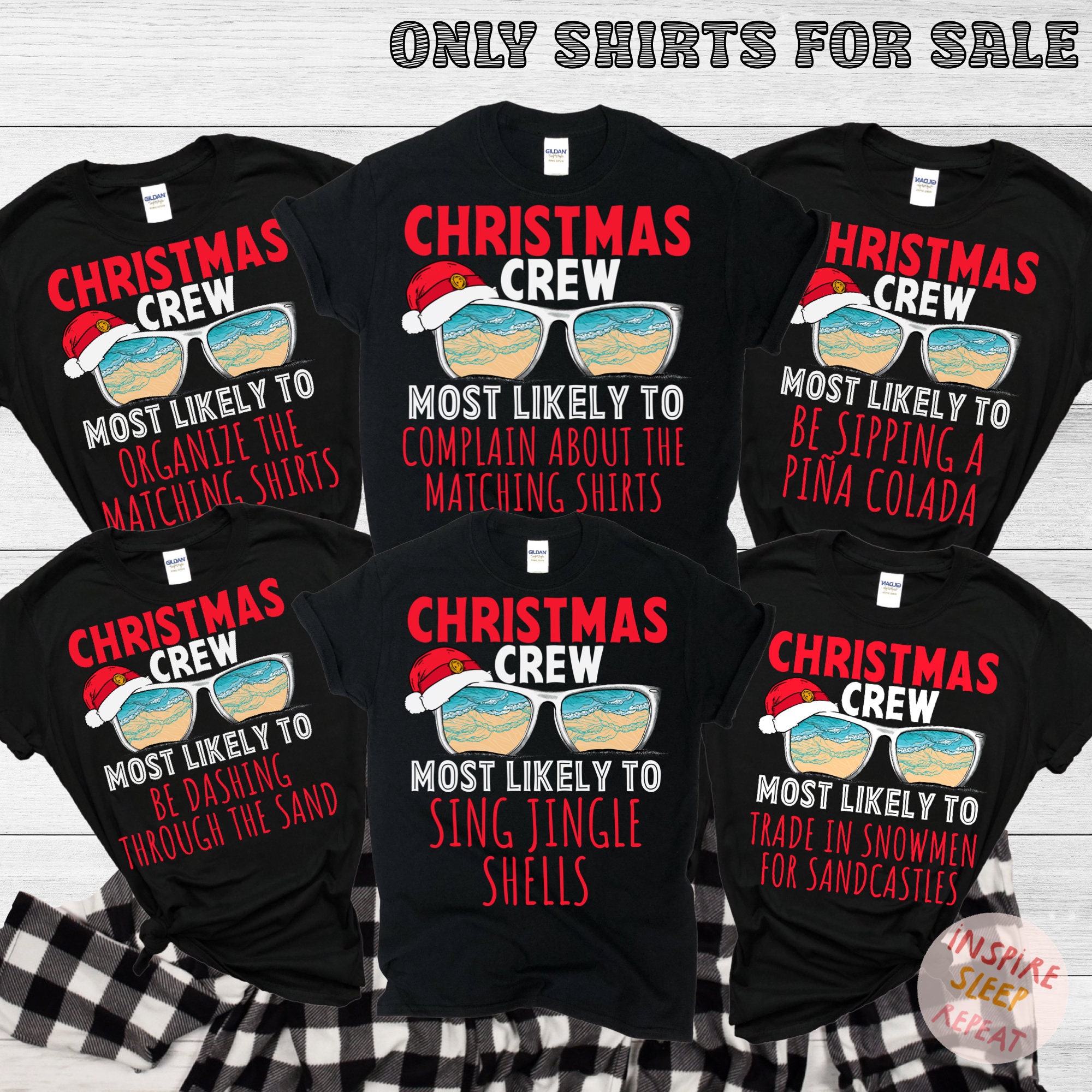 Family Christmas Shirts, Tropical Christmas Shirts, Christmas on Beach Shirts, Matching Family Christmas, Most Likely to Christmas Shirt