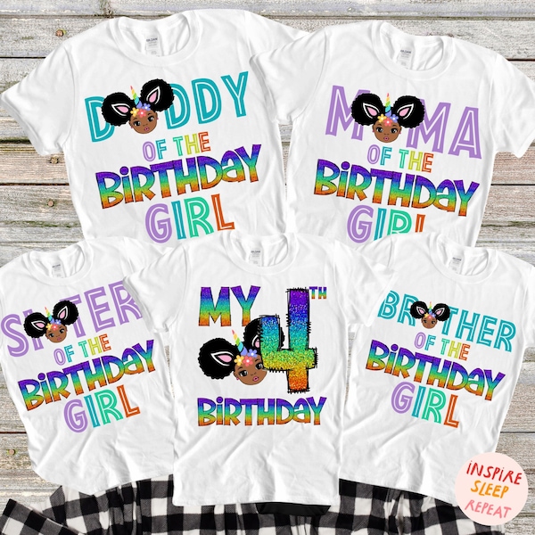 Unicorn Birthday Shirt, Family Unicorn Birthday Shirts, Matching Unicorn Birthday Shirts, Black Girl Magic, Personalized Family Birthday Tee