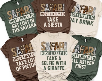 Safari Squad Shirt, Most Likely To Safari Trip Shirt, Animal Family Vacation Shirts, Safari Birthday Tshirt, African Safari, Zoo Trip Shirt