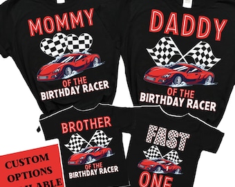 Fast One verjaardag shirt, racewagen verjaardag shirt, 1e verjaardag outfit, 1e verjaardag shirt, bijpassende familie verjaardag racer shirt gepersonaliseerd