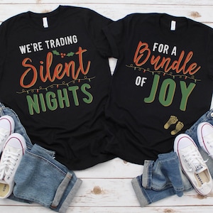 Cute Pregnancy Baby Announcement, Mommy Daddy Shirts, Reveal Shirt, Couples Shirt, Christmas Maternity, Christmas Pregnancy Announcement