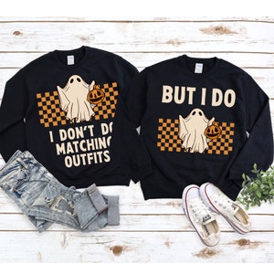 Funny Couples Halloween Sweatshirts, Couple Halloween Sweat Shirts, Couple Sweaters, Funny Halloween T-Shirt Matching Halloween TShirts