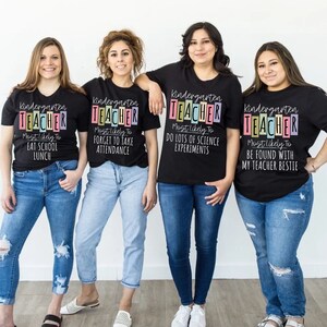 Kindergarten Teacher Shirt, Most Likely To Teacher Tees, Back To School Shirt, Colorful Teacher TShirt, Cute Kindergarten Team Teacher Shirt