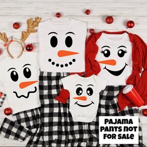 Family Christmas Shirts, Group Matching Christmas outfits, Funny Christmas Crew Party Tees, Matching Family Christmas Shirts, Snowman Face
