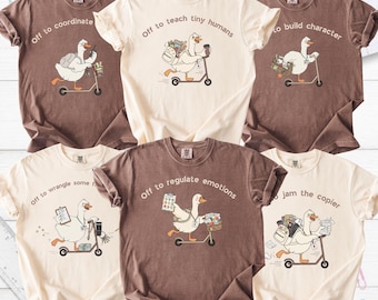 Comfort Colors Funny Goose Teacher Tee, Back To School Shirt,Custom Teacher Tee,Off To Teach,Teacher Team Shirt,Funny Matching Teacher Shirt