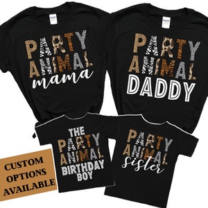 Party Animal Shirt, Zoo Birthday Party Shirts, Adult Tshirt, Toddler t-shirt, Safari Animals Birthday Decoarations, Party Animals t shirt