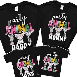 Party Animal Shirt, Zoo Birthday Party Shirts, Adult Tshirt, Toddler t-shirt, Safari Animals Birthday Decoarations, Party Animals t shirt