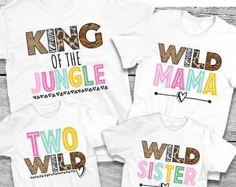 Wild Mama, Two Wild Birthday Shirt, 2nd Birthday Shirt, Family Two Wild Shirt, Matching Two Wild Shirts, Two Wild Tshirt, Leopard Print