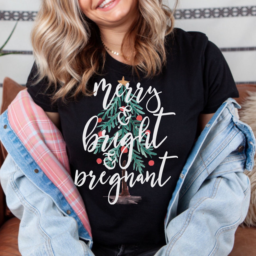 Pregnant Christmas Shirt Maternity Tshirt Pregnancy Gift Etsy