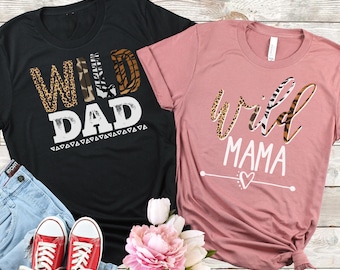 Wild Mama and Wild Dad Shirt, Wild One Birthday Shirts, Two Wild Birthday Shirts, Mom and Dad Birthday Shirts, Young Wild and Three, Cheetah