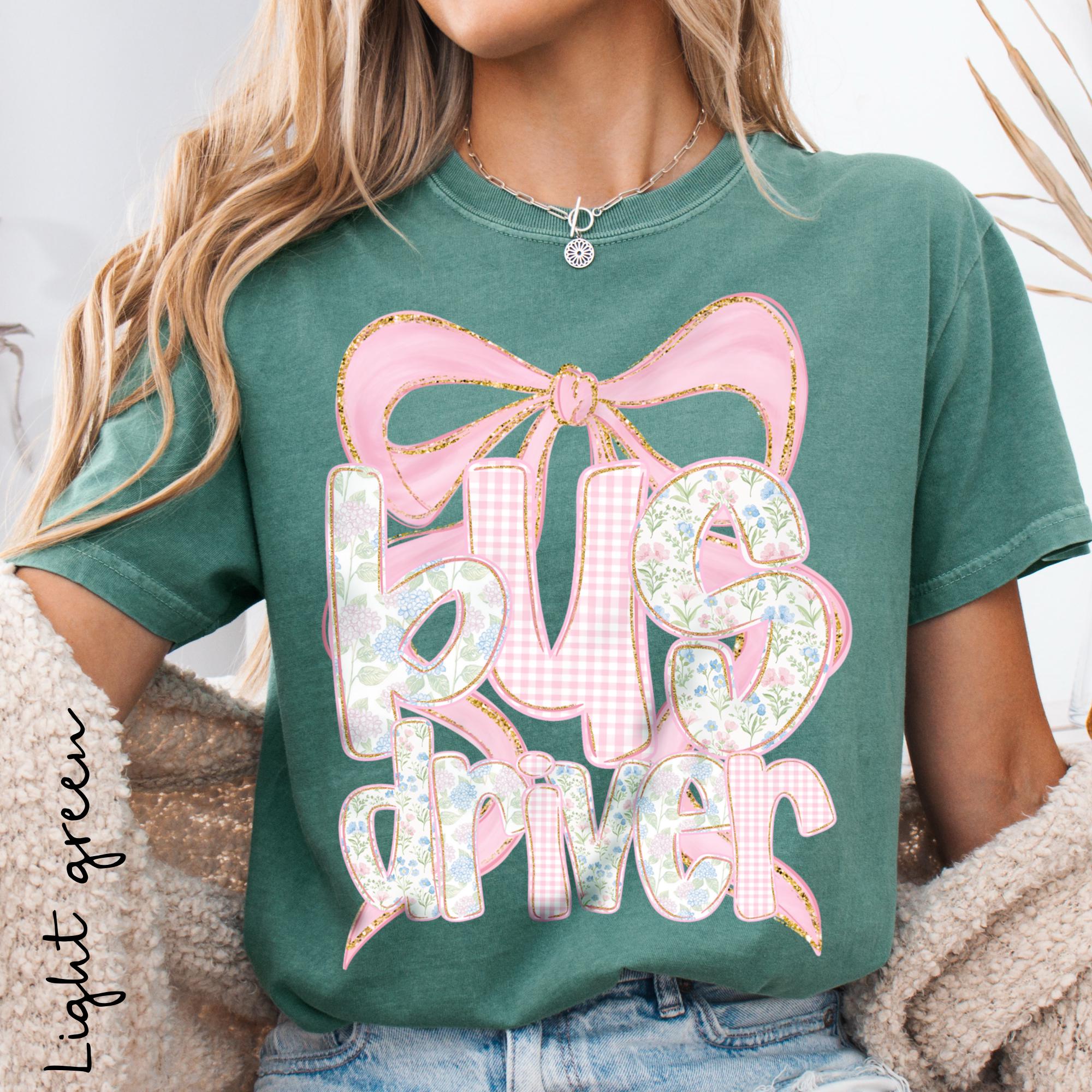 Comfort Colors Bus Driver Shirt, Bus Driver Appreciation Gift, Coquette Bow Shirt,Transportation T-shirt, School Bus Driver Gift, School Bus